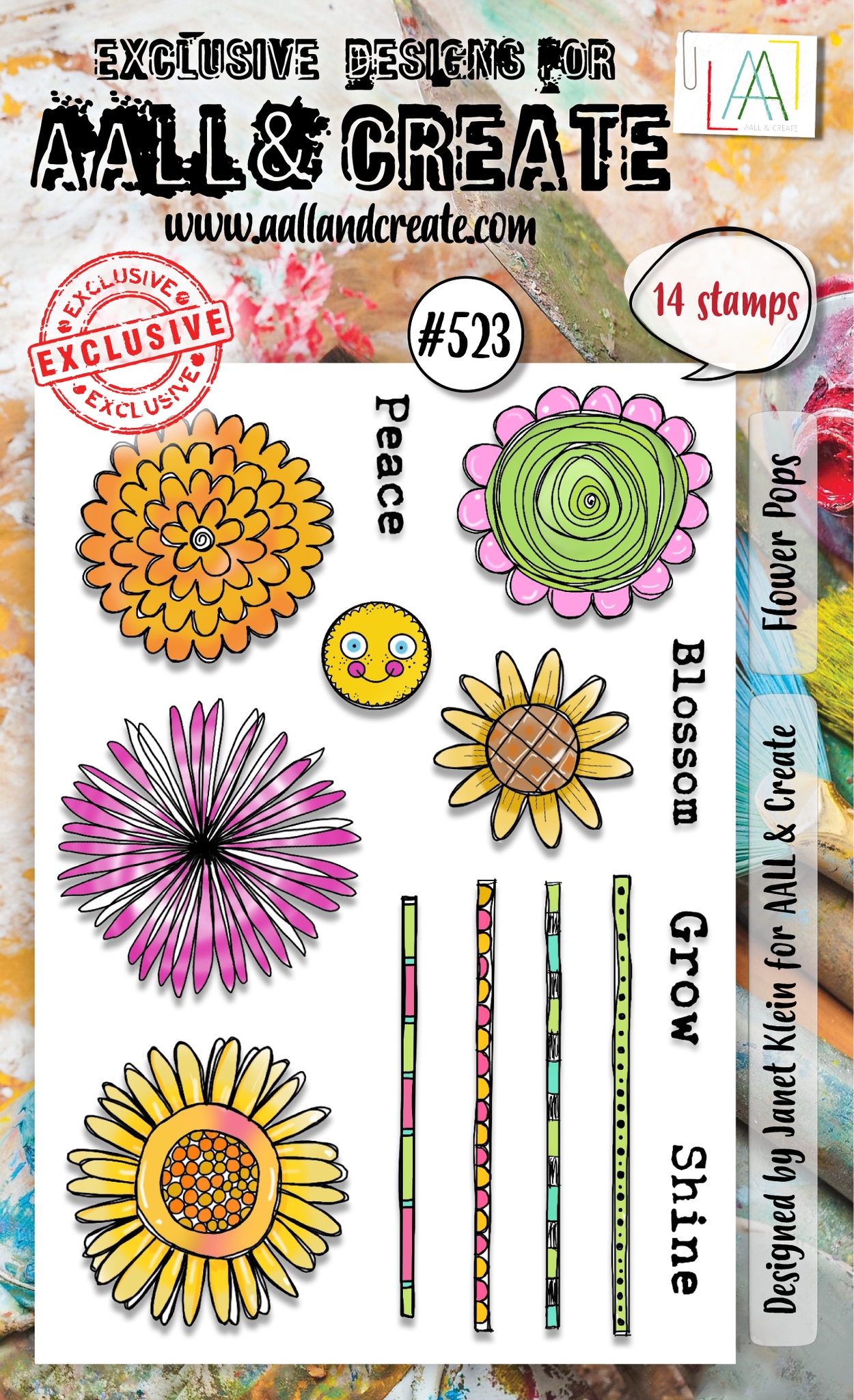 #0523 Flower Pops A6 Clear Stamp Set