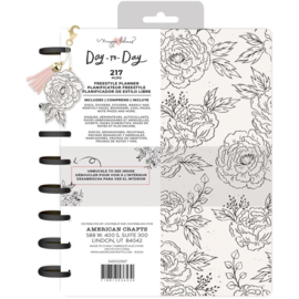 Day-To-Day Undated Freestyle Planner 7.5"X9.5" Black & White Floral