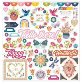 Wonders Chipboard Stickers Icons & Phrase