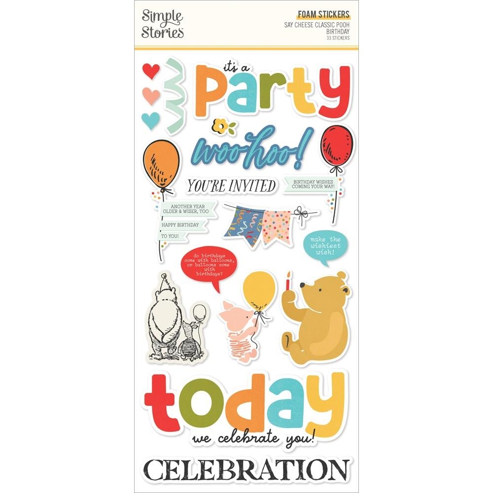 Say Cheese Classic Pooh Birthday Foam Stickers