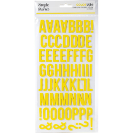 Color Vibe Foam Alpha Stickers 6"X12" Yellow