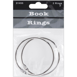 Book Rings 2" 2/Pkg Silver