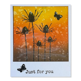 LAV411 Silhouette Thistle Stamp