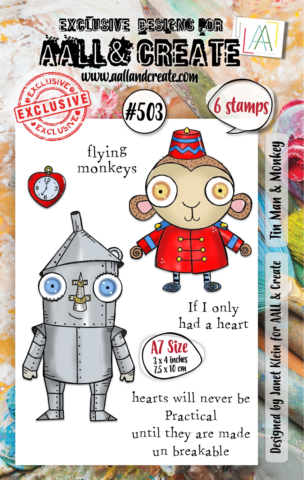 #0503 Tin Man & Monkey A7 Clear Stamp Set