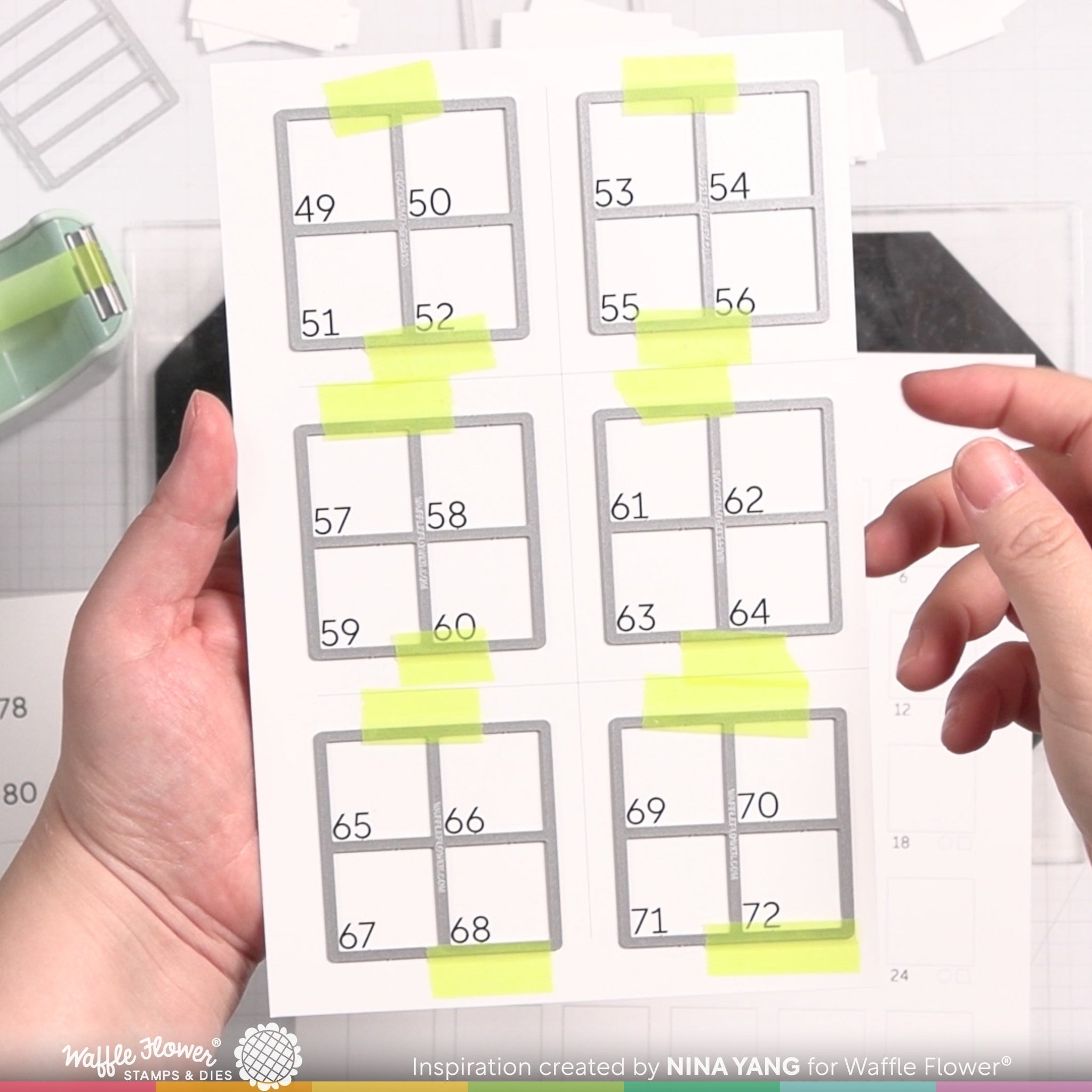 Printed Numbers for Ink Swatch 1x1 Die (2 sets of 1-96)