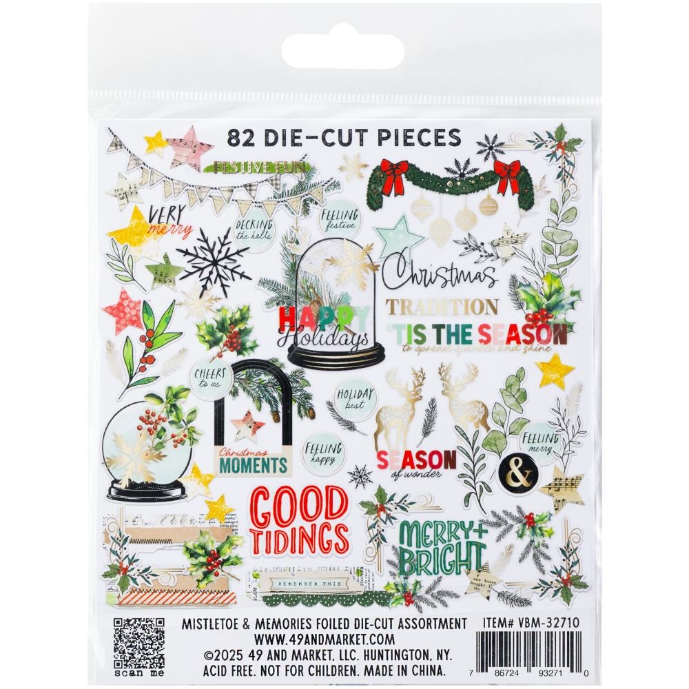 Mistletoe And Memories Die-Cuts Foiled