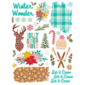 Snow Pine Lodge Rub-Ons 6"X8"