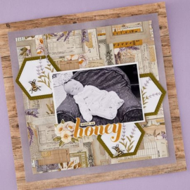 Lavender Fields Hexagons Etched Dies