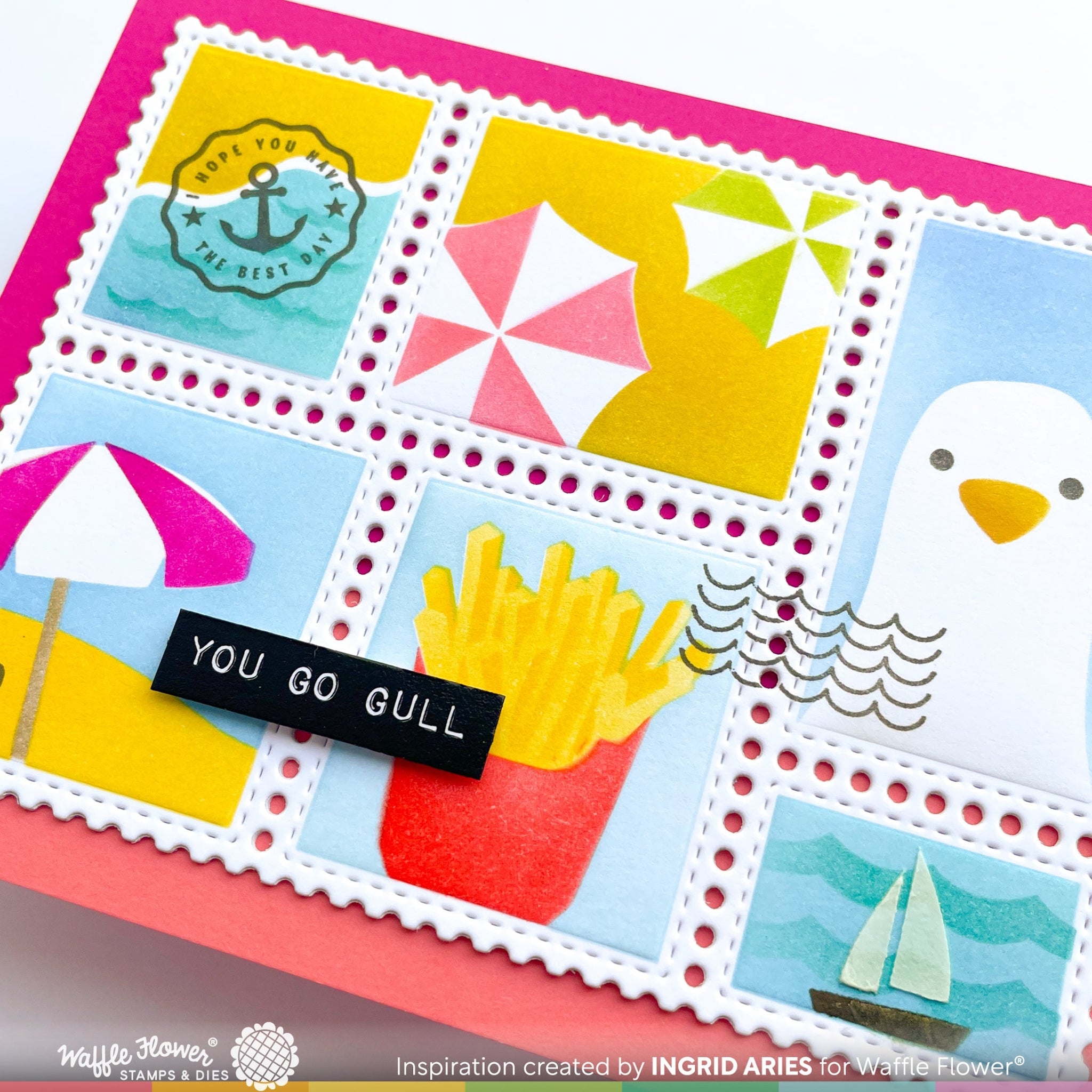 Postage Collage Beach Days Stencil