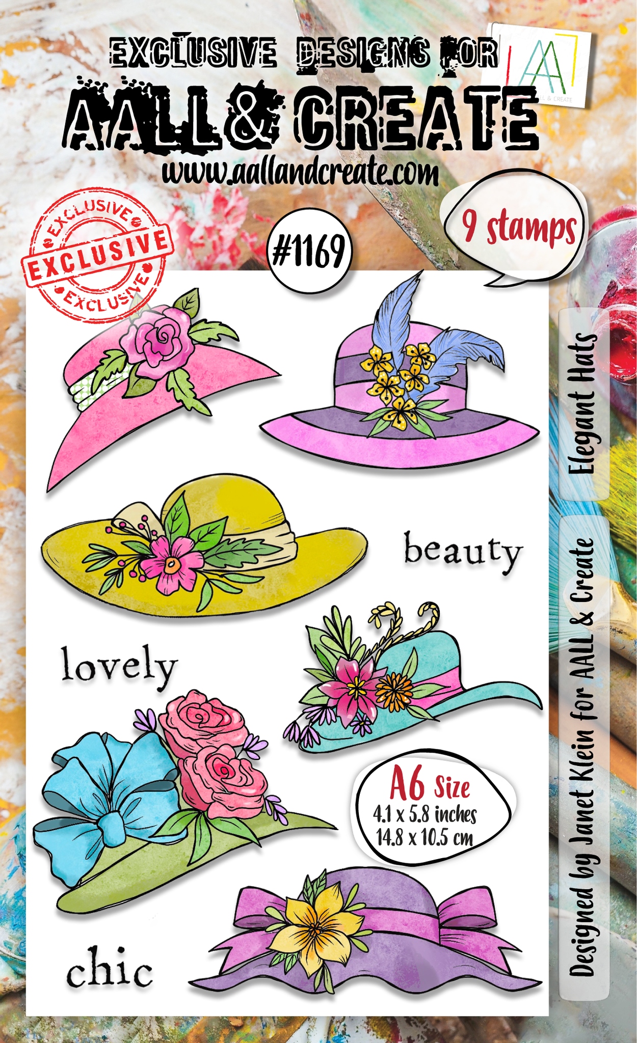 #1169 Elegant Hats A6 Stamp Set
