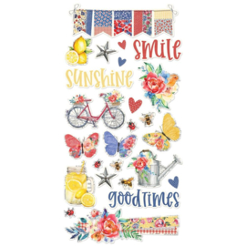 Linen Market Chipboard Stickers