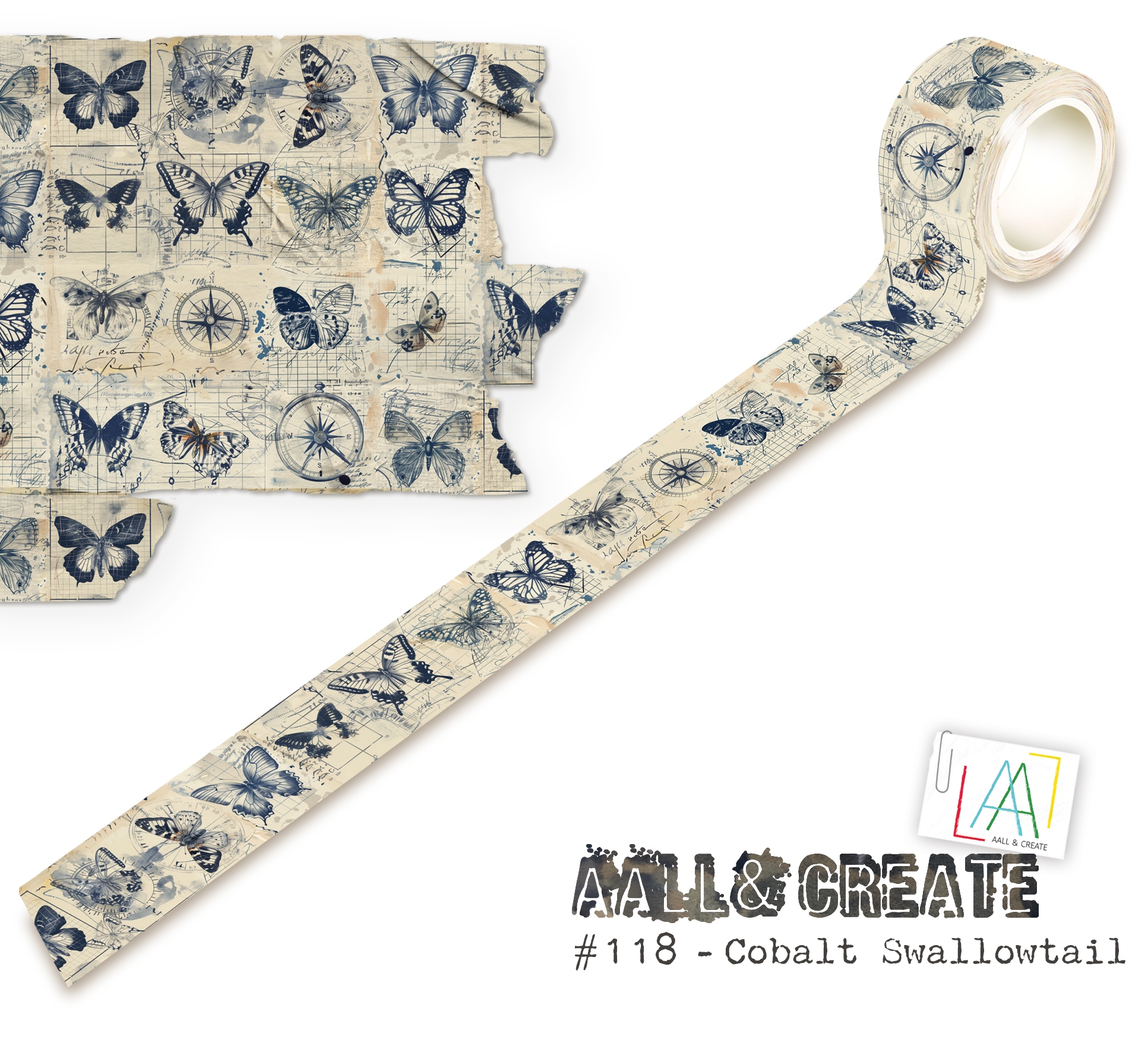 #118 Cobalt Swallowtail (Layer-It-Up!) 25mm x 10m Washi Tape