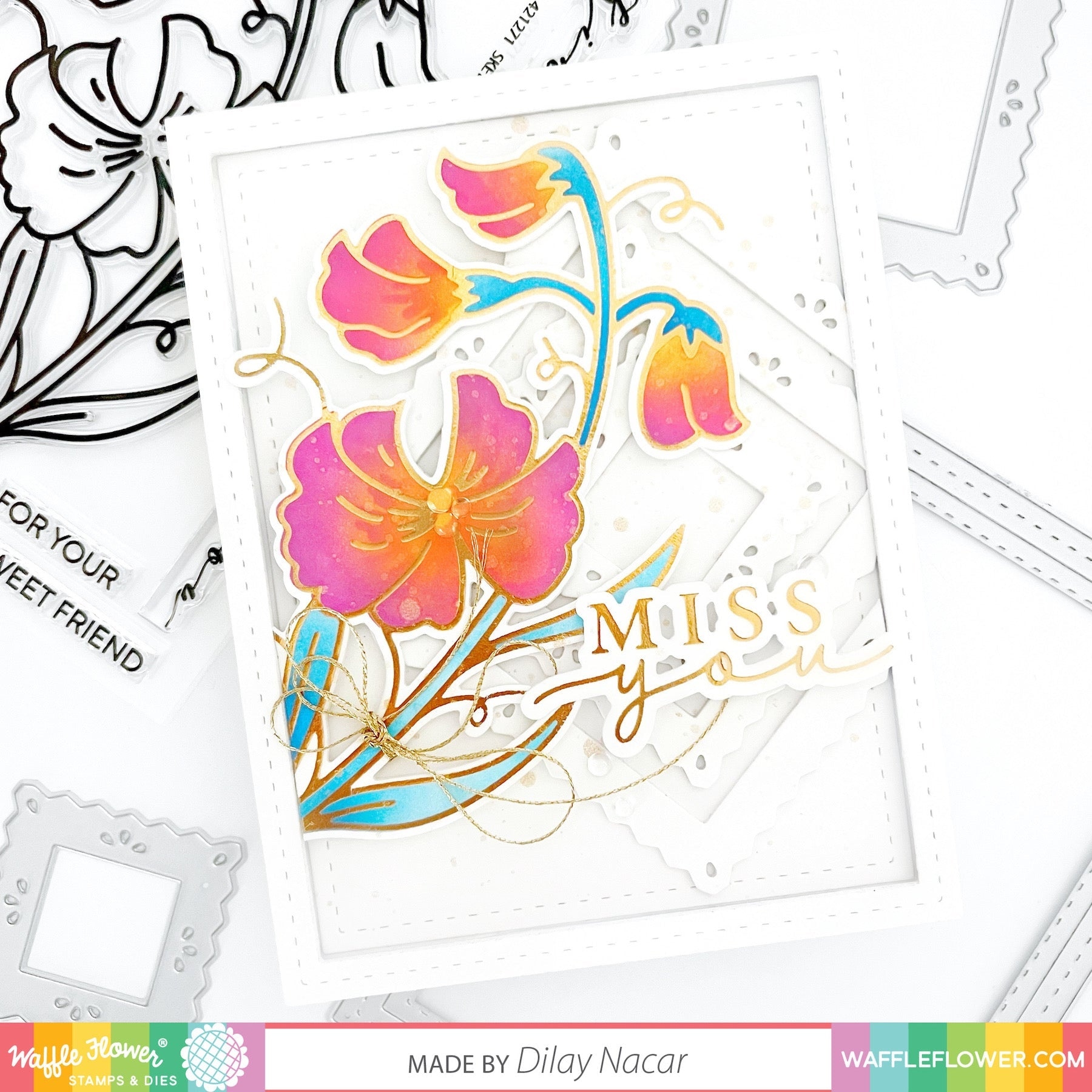 Sketched Sweet Pea Foil Plate
