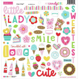 My Candy Girl Chipboard Stickers 12"X12" Icons