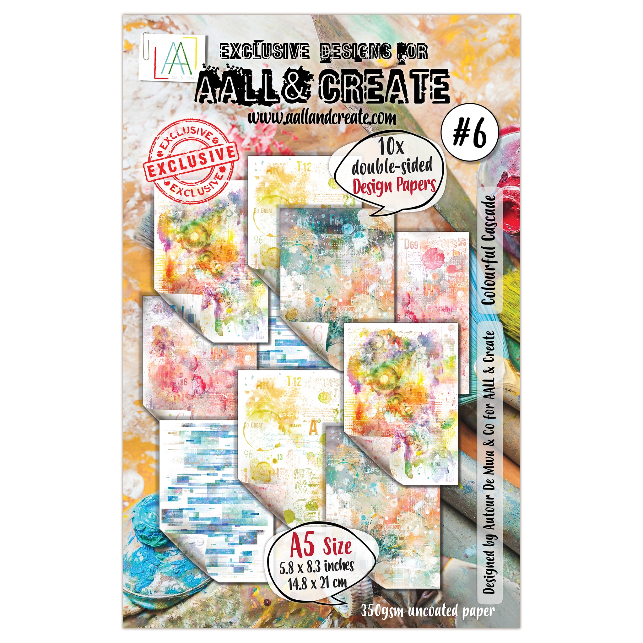 #06 Colourful Cascade A5 Design Paper