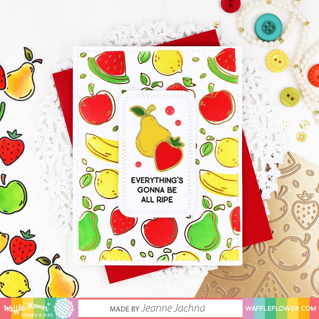Fruity Background Coloring Stencil