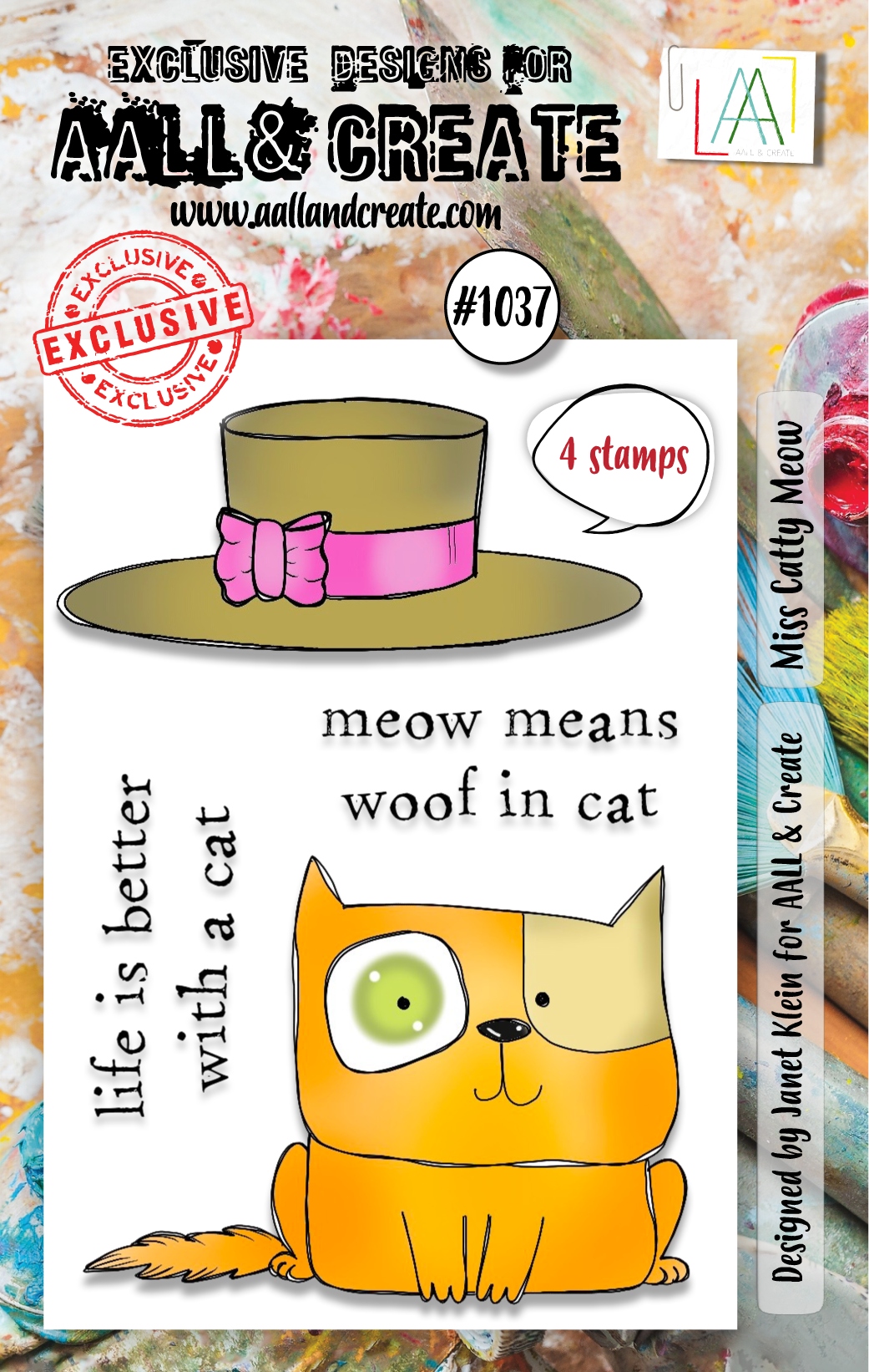 #1037 Miss Catty Meow A7 Stamp