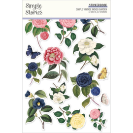 Simple Vintage Indigo Garden Sticker Book