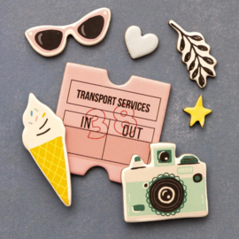 Round Trip Icons & Phrase Chipboard Stickers