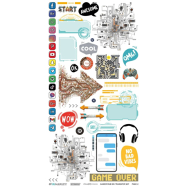 Level Up; Gamer Rub-On Transfer Set 6"X12"