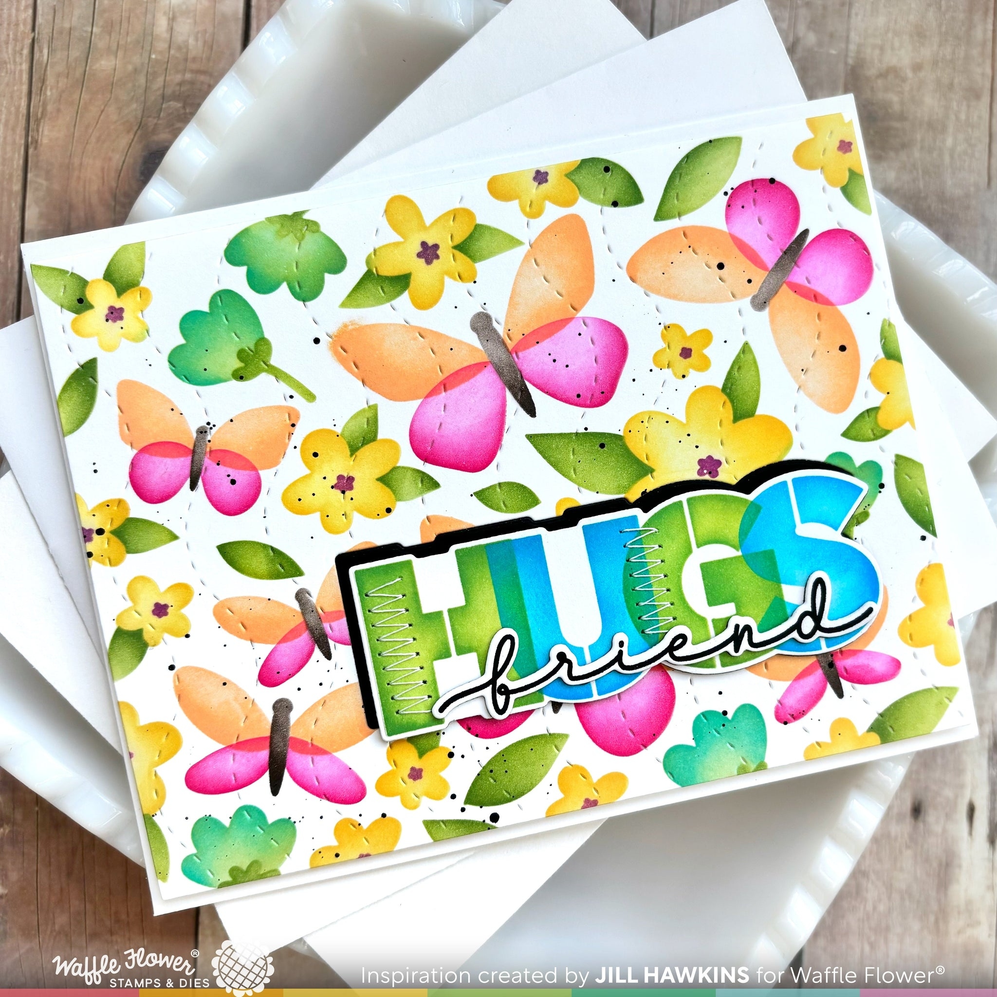 Postage Collage Spring Breeze Stencil