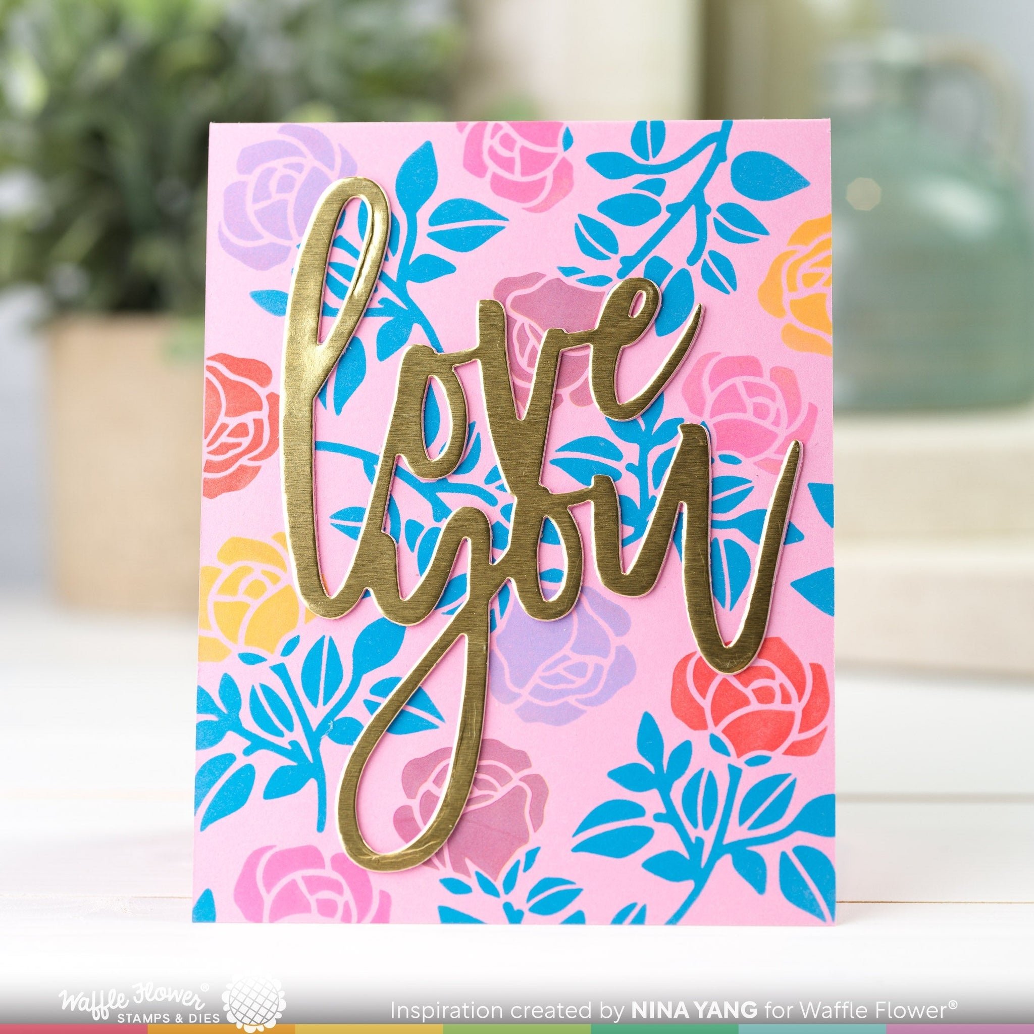 Rose Background Stencil Duo