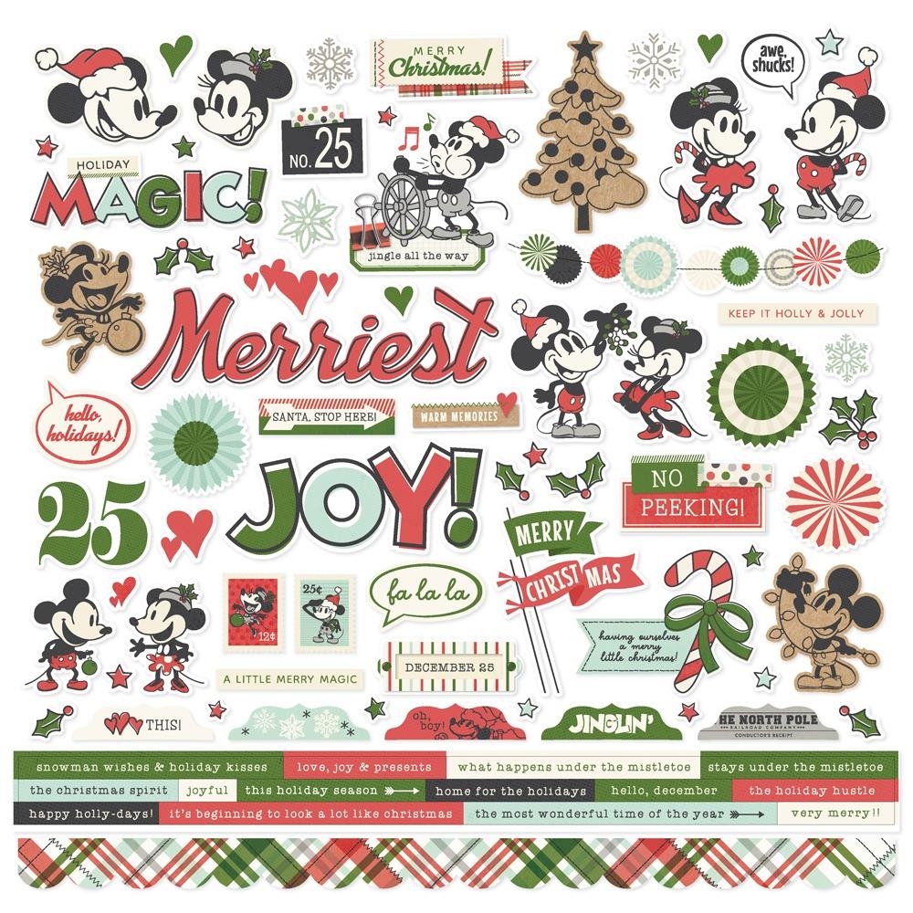 Say Cheese Classic Mouse Christmas Cardstock Stickers 12"X12"