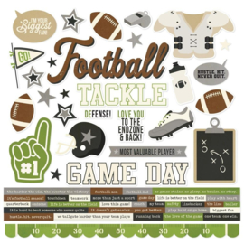 Football Cardstock Stickers 12"X12"