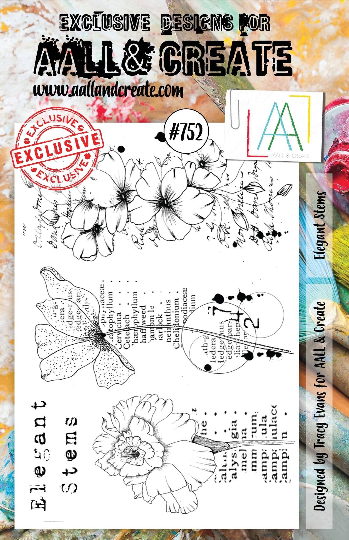 #0752 Elegant Stems A5 Clear Stamp Set