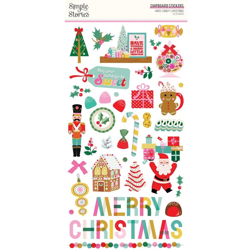 Hard Candy Christmas Chipboard Stickers 6"X12"