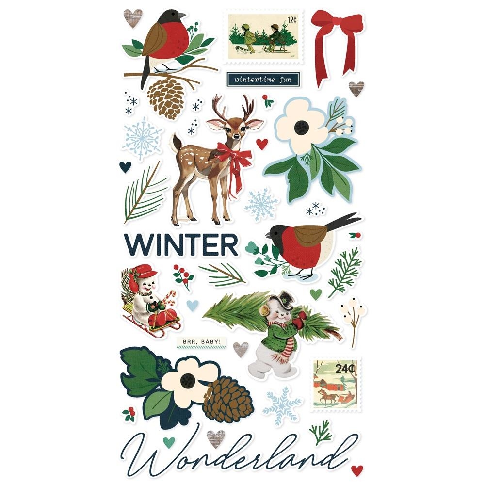 Flannel Season Chipboard Stickers 6"X12"