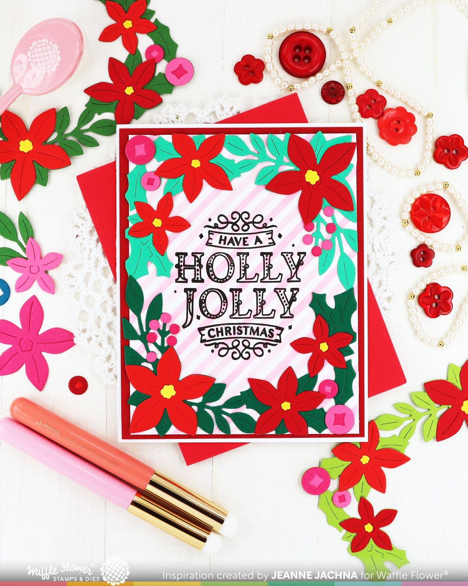 Poinsettia Frame Sentiments Matching Die