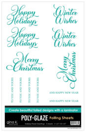 Holiday Floral Greetings Poly-Glaze Foiling Sheets