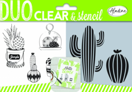 Duo Clear Stamps & Stencil Cactus
