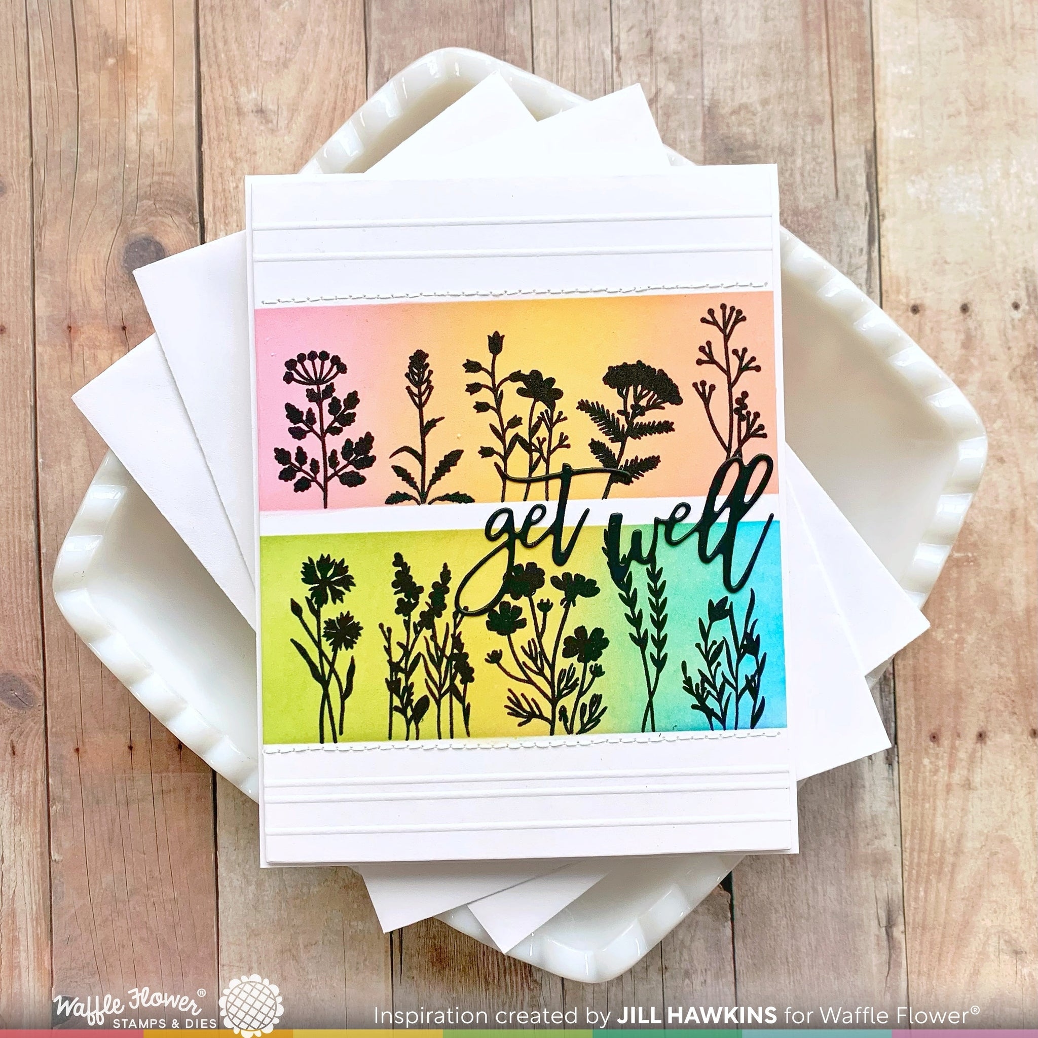 Postage Collage Wild Flower Silhouettes Stamp Set