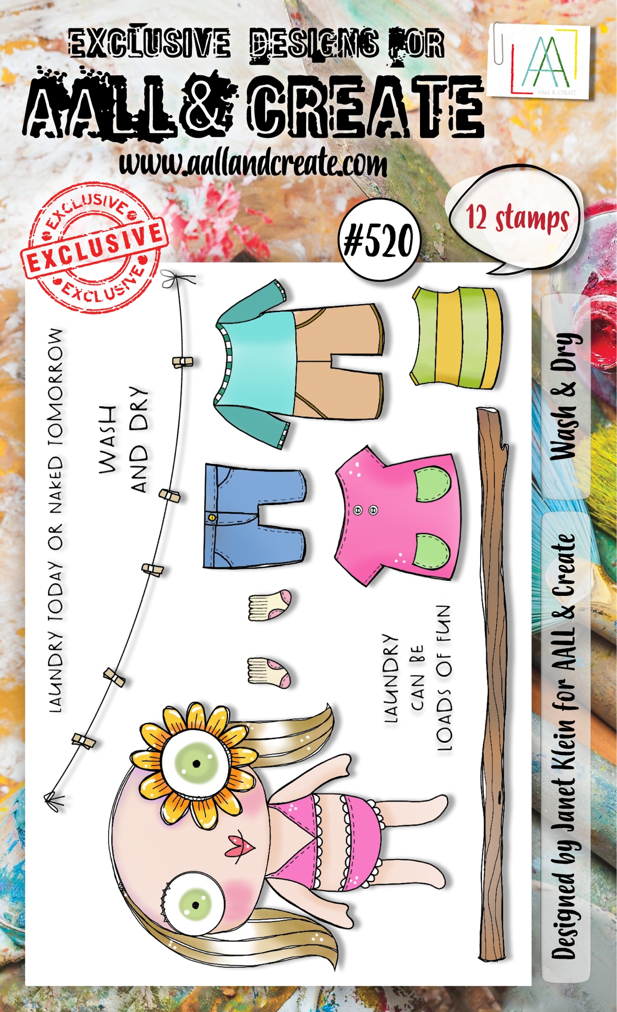 #0520 Wash & Dry A6 Clear Stamp Set