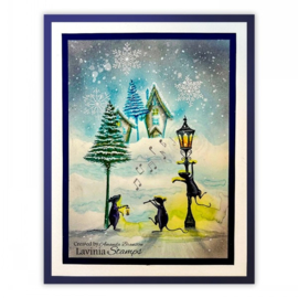 LAV930 Snowy Fir Tree Stamp