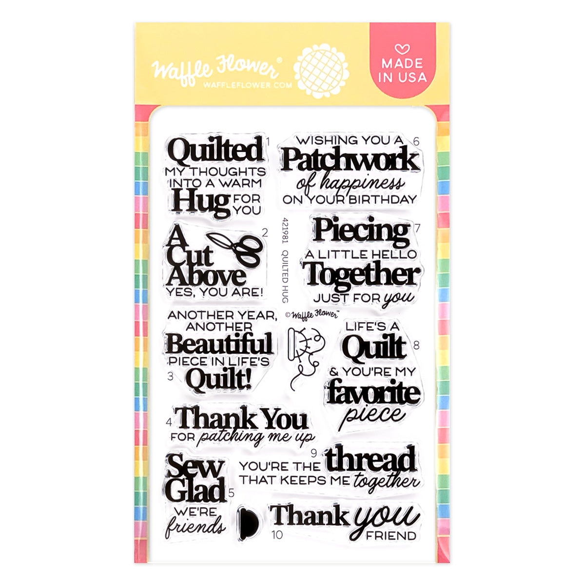 Quilted Hug Sentiments Stamp Set
