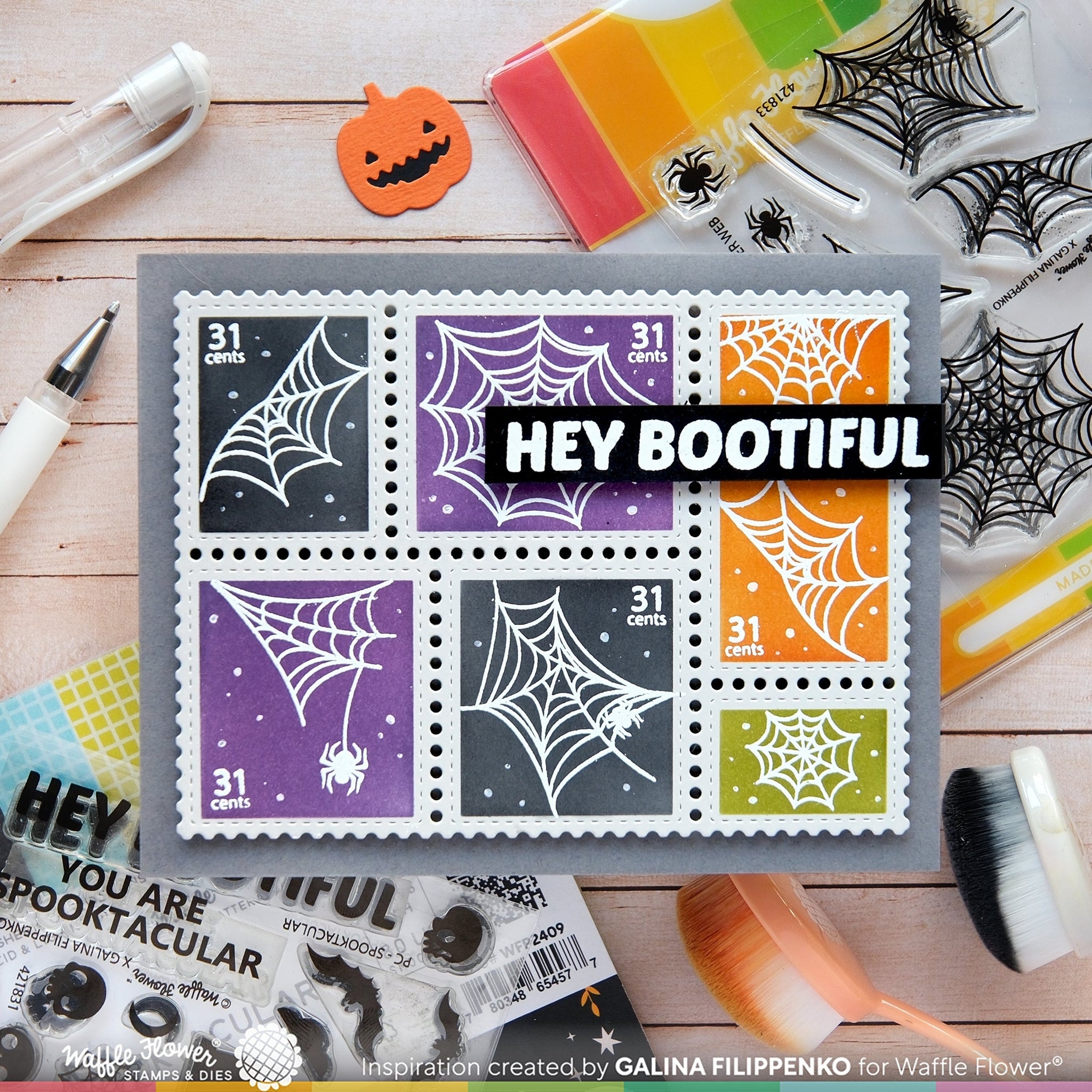 Postage Collage Spider Web Stamp Set