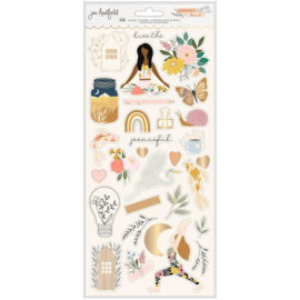 Peaceful Heart Cardstock Sticker Icons