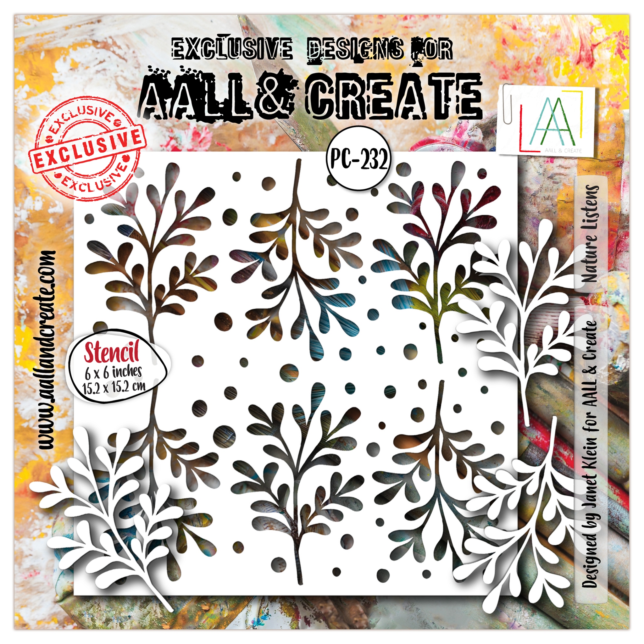 #232 Nature Listens 6x6 Stencil