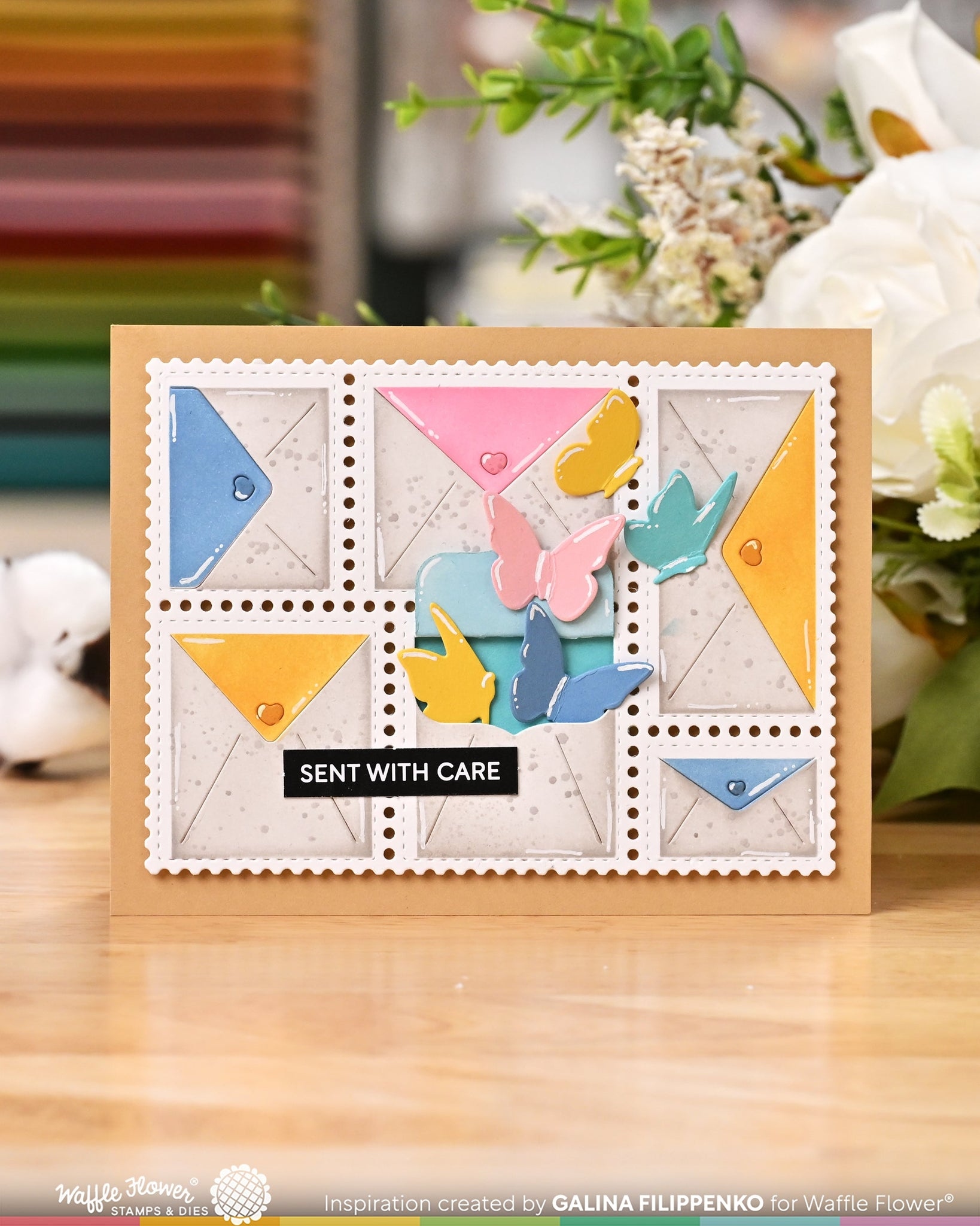 Postage Collage Envelope Stencil