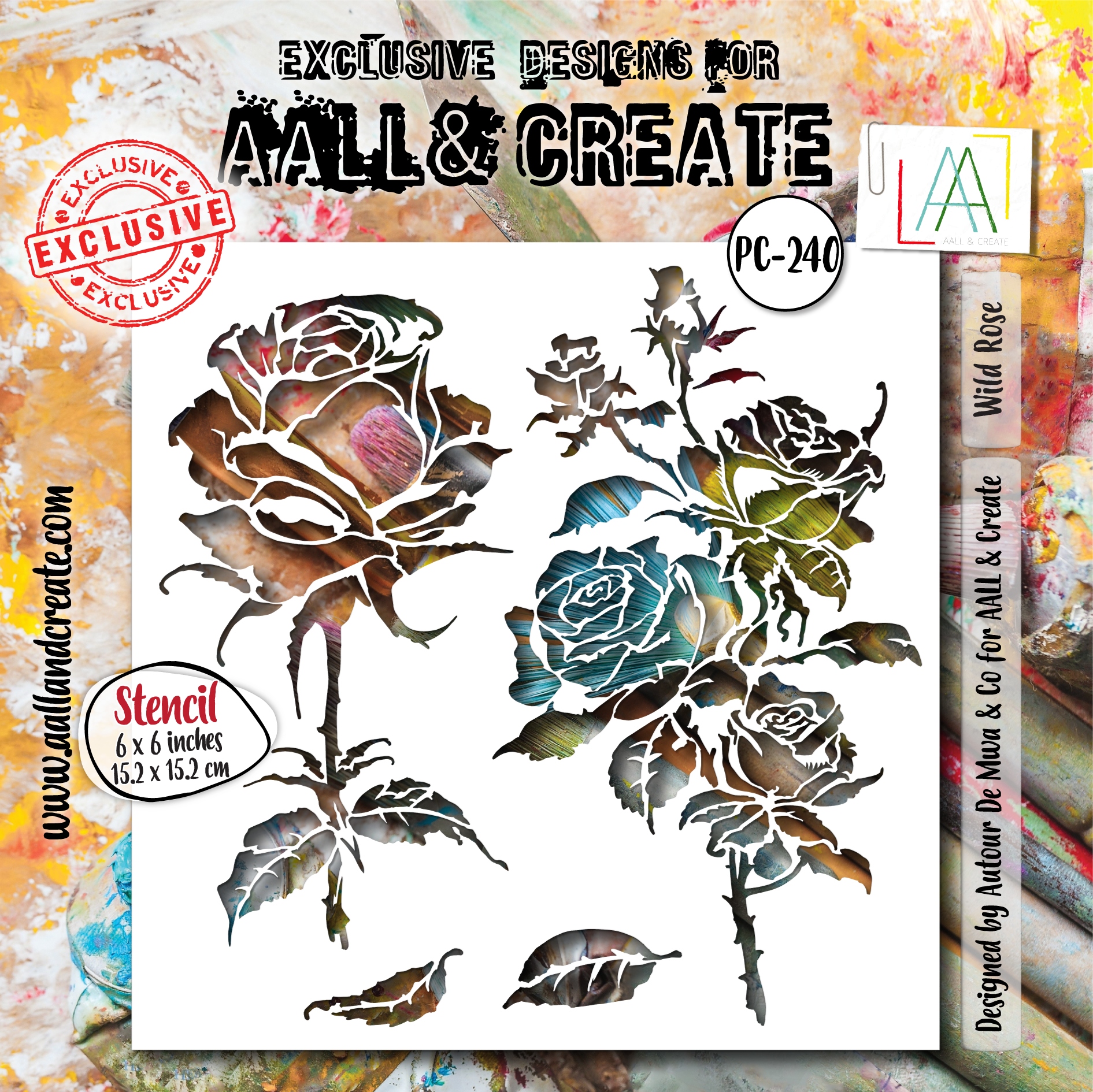 #240 Wild Rose 6x6 (inch) Stencil