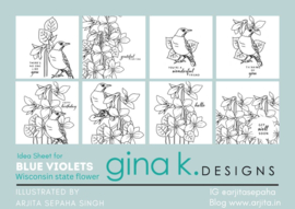 Blue Violets Stamps