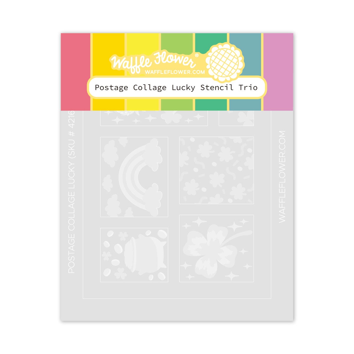 Postage Collage Lucky Stencil Trio