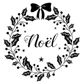 Wooden Stamp Noel Wreath