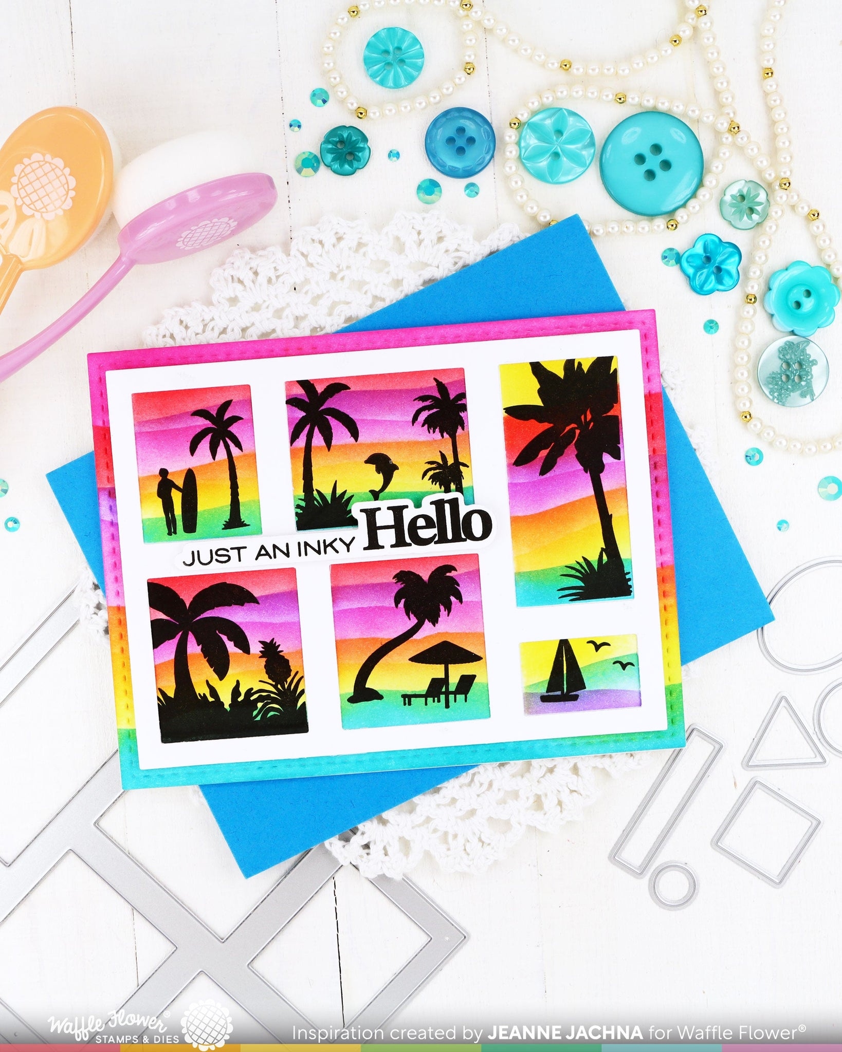 Postage Collage Tropical Sunset Stamp Set