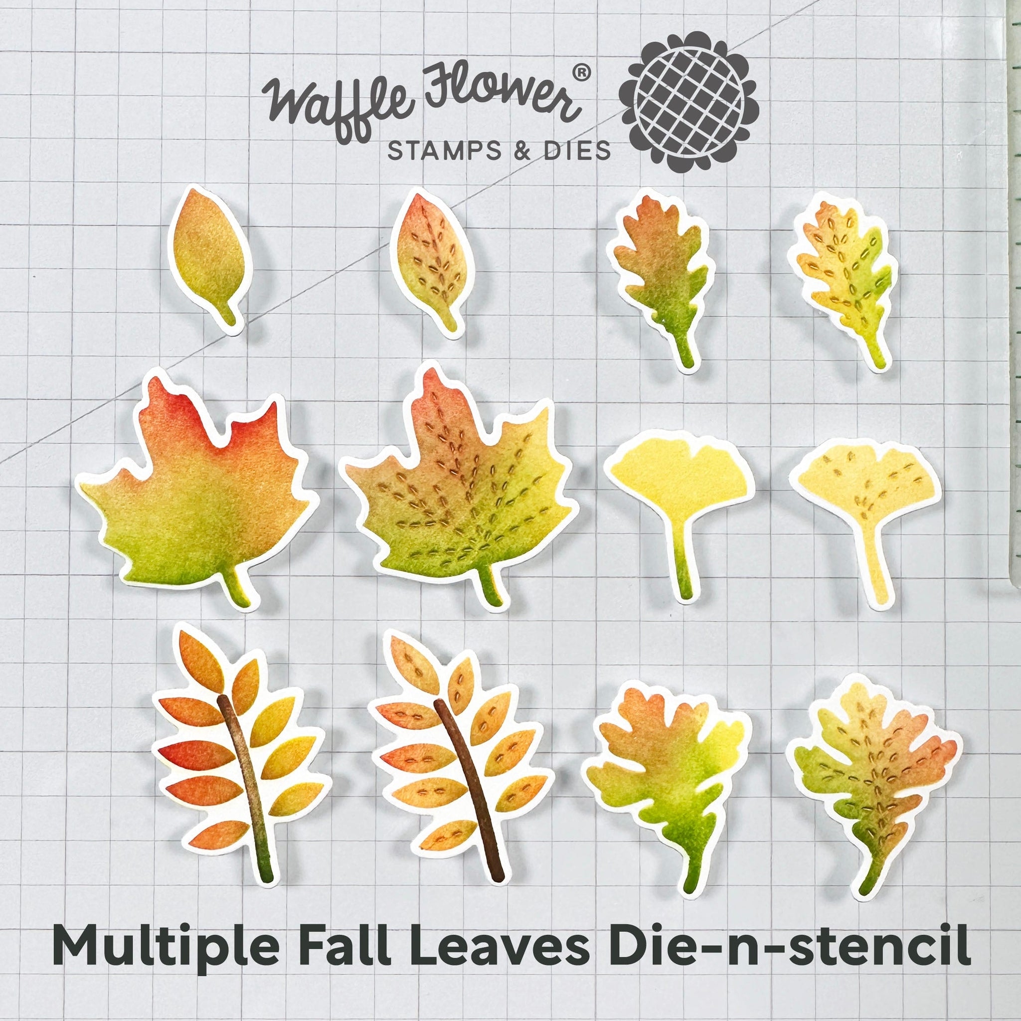 Multiple Fall Leaves Die-n-stencil