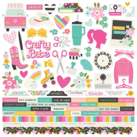 Crafty Babe Cardstock Stickers 12"X12"