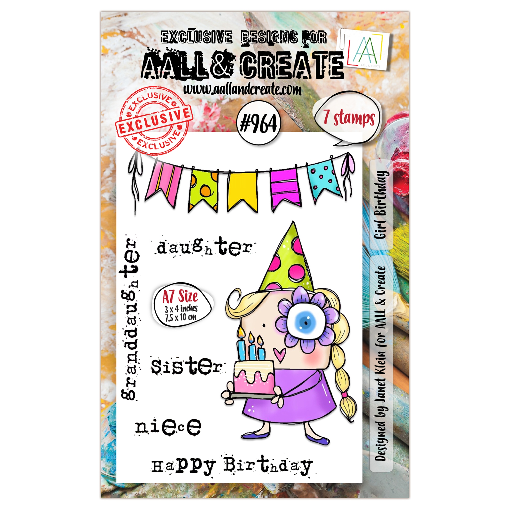 #0964 Girl Birthday  A7 Stamp Set